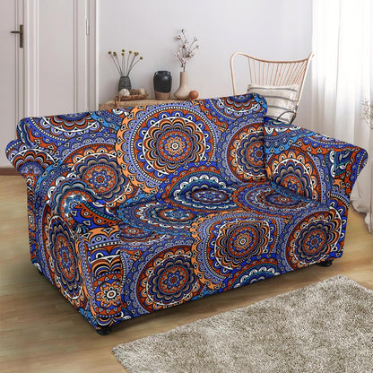 Mandala Boho Chic Design Print Loveseat Slipcover-JTAMIGO.COM