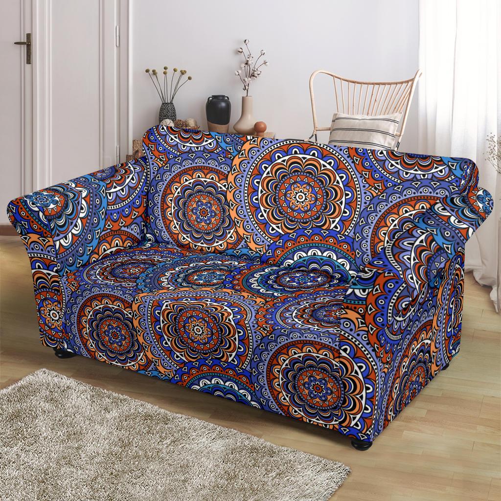 Mandala Boho Chic Design Print Loveseat Slipcover-JTAMIGO.COM