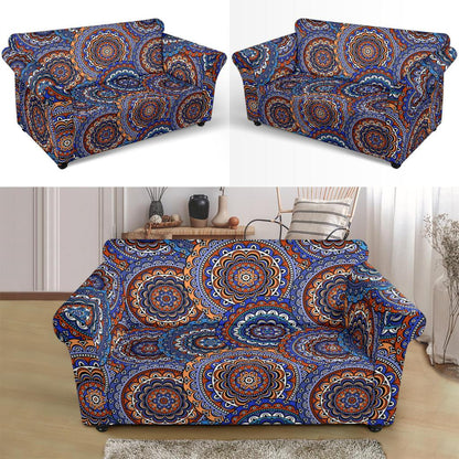 Mandala Boho Chic Design Print Loveseat Slipcover-JTAMIGO.COM