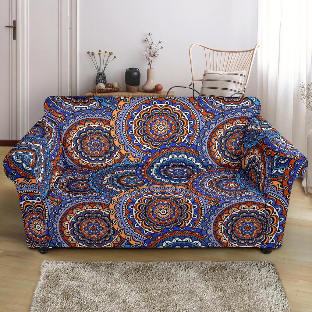 Mandala Boho Chic Design Print Loveseat Slipcover-JTAMIGO.COM