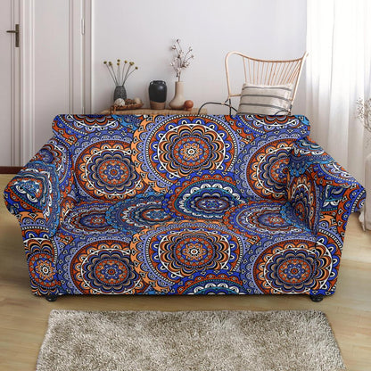 Mandala Boho Chic Design Print Loveseat Slipcover-JTAMIGO.COM