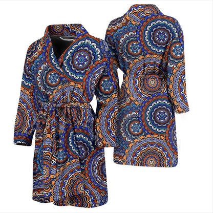 Mandala Boho Chic Design Print Men Bath Robe-JTAMIGO.COM