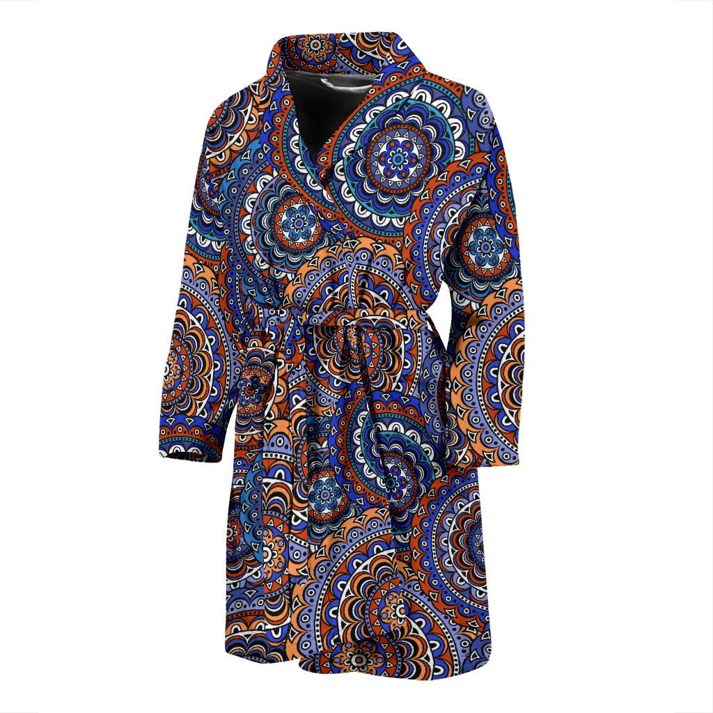 Mandala Boho Chic Design Print Men Bath Robe-JTAMIGO.COM