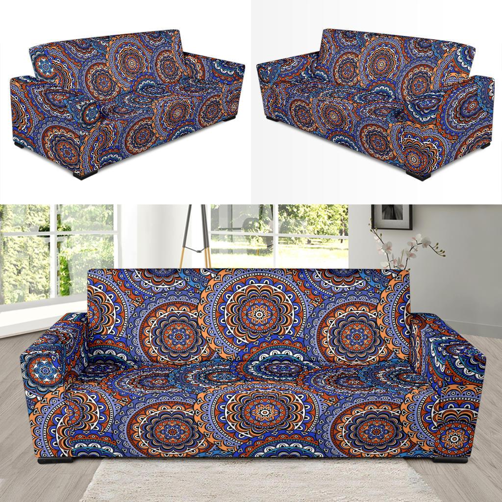 Mandala Boho Chic Design Print Sofa Slipcover-JTAMIGO.COM