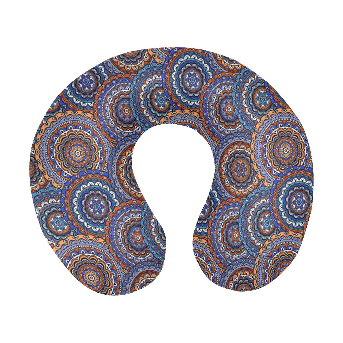 Mandala Boho Chic Design Print U-Shaped Travel Neck Pillow-JTAMIGO.COM