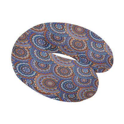 Mandala Boho Chic Design Print U-Shaped Travel Neck Pillow-JTAMIGO.COM