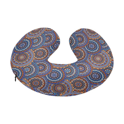 Mandala Boho Chic Design Print U-Shaped Travel Neck Pillow-JTAMIGO.COM