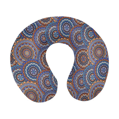 Mandala Boho Chic Design Print U-Shaped Travel Neck Pillow-JTAMIGO.COM
