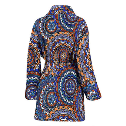 Mandala Boho Chic Design Print Women Bath Robe-JTAMIGO.COM