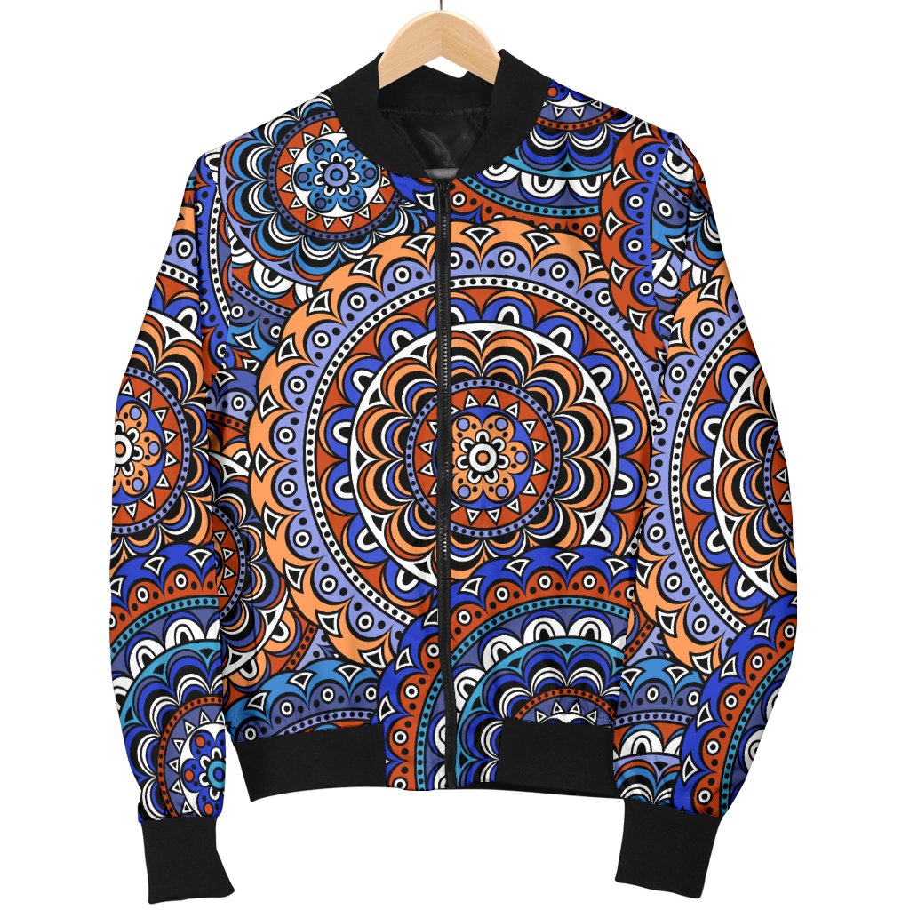 Mandala Boho Chic Design Print Women Casual Bomber Jacket
