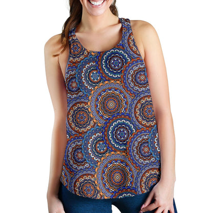 Mandala Boho Chic Design Print Women Racerback Tank Top