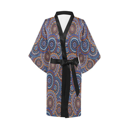 Mandala Boho Chic Design Print Women Short Kimono Robe