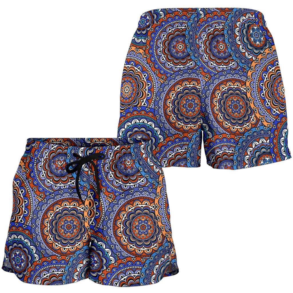 Mandala Boho Chic Design Print Women Shorts-JTAMIGO.COM