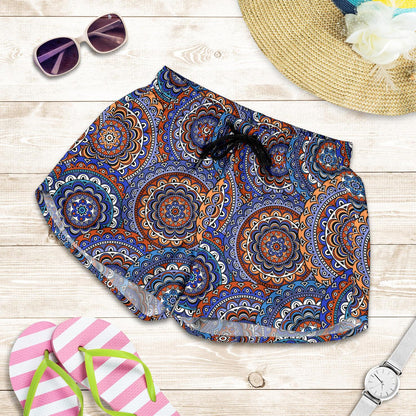 Mandala Boho Chic Design Print Women Shorts-JTAMIGO.COM