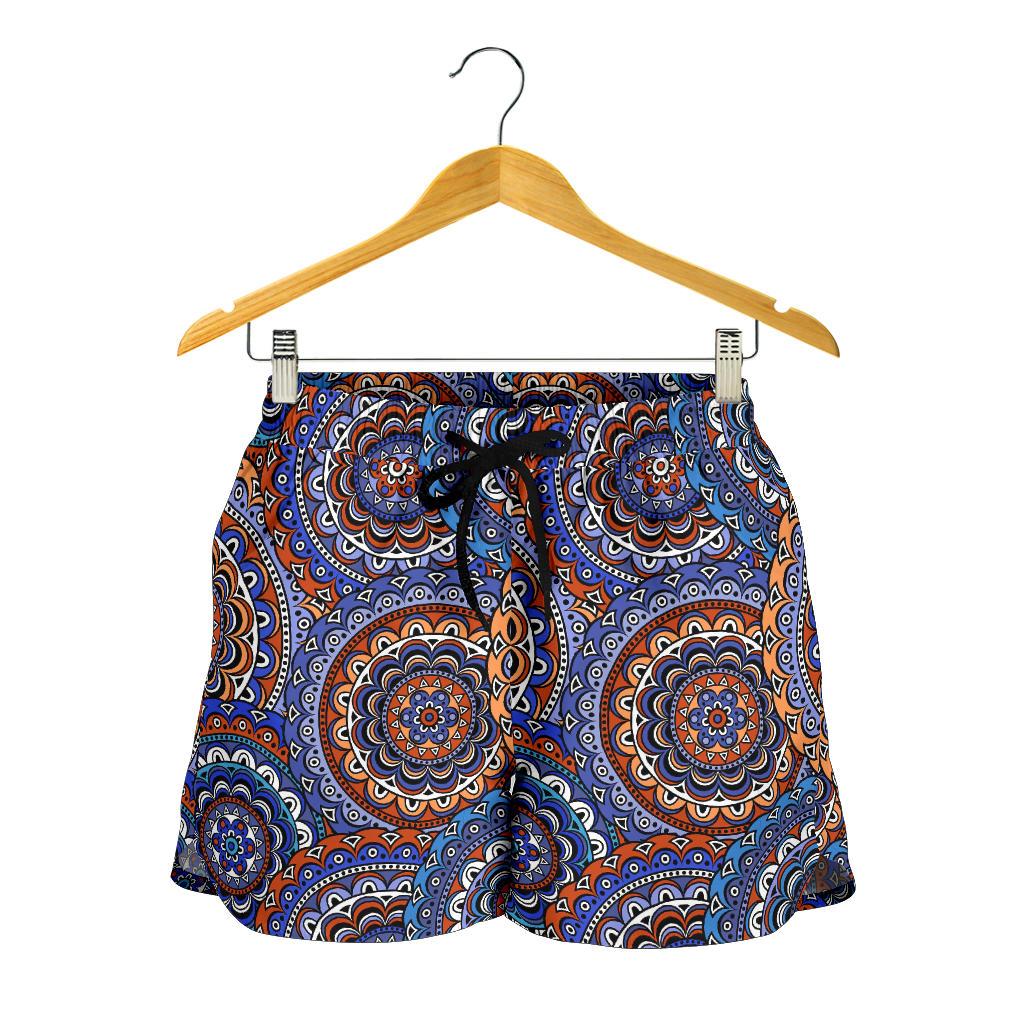 Mandala Boho Chic Design Print Women Shorts-JTAMIGO.COM