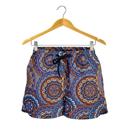 Mandala Boho Chic Design Print Women Shorts-JTAMIGO.COM