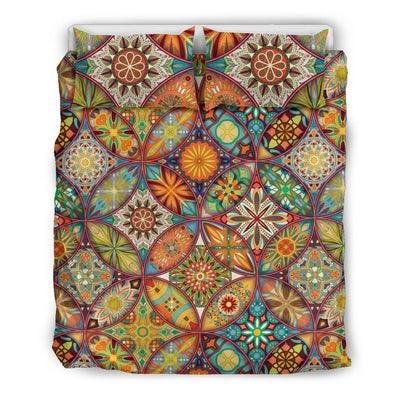 Mandala Flower Themed Design Print Duvet Cover Bedding Set