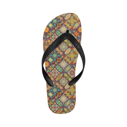 Mandala Flower Themed Design Print Flip Flops-JTAMIGO.COM