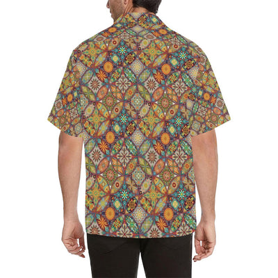 Mandala Flower Themed Design Print Men Aloha Hawaiian Shirt