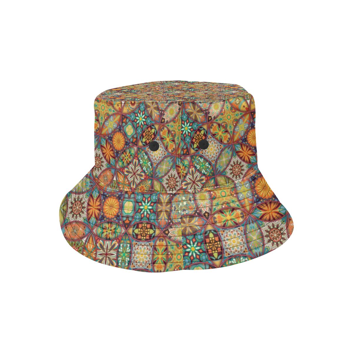Mandala Flower Themed Design Print Unisex Bucket Hat