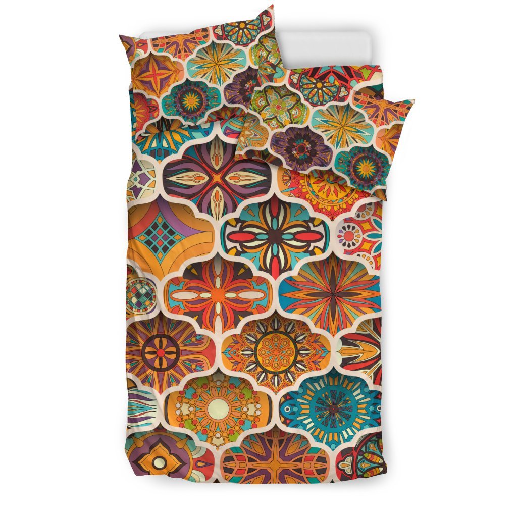 Mandala Mosaic Themed Design Print Duvet Cover Bedding Set