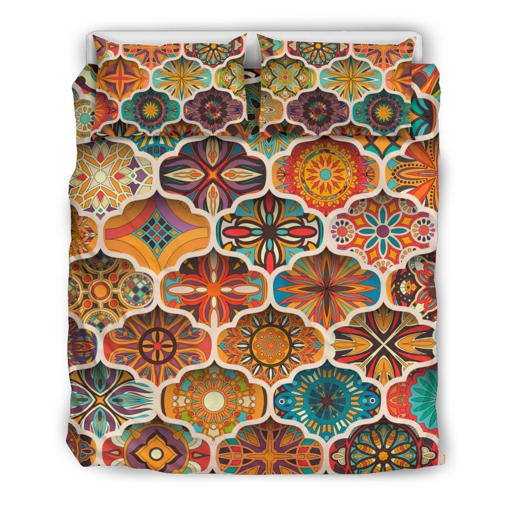 Mandala Mosaic Themed Design Print Duvet Cover Bedding Set