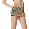 Mandala Mosaic Themed Design Print High Waisted Spandex Shorts-JTAMIGO.COM