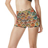 Mandala Mosaic Themed Design Print High Waisted Spandex Shorts-JTAMIGO.COM