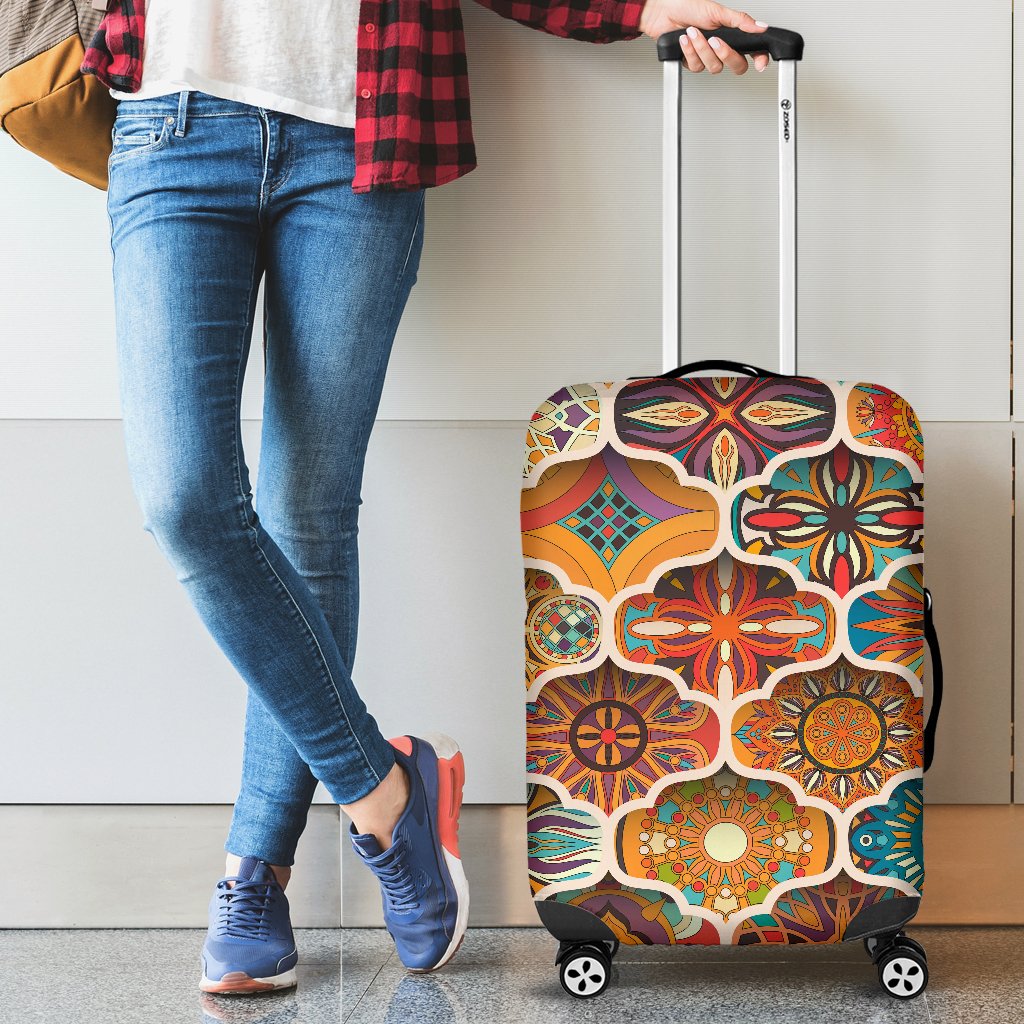 Mandala Mosaic Themed Design Print Luggage Cover Protector