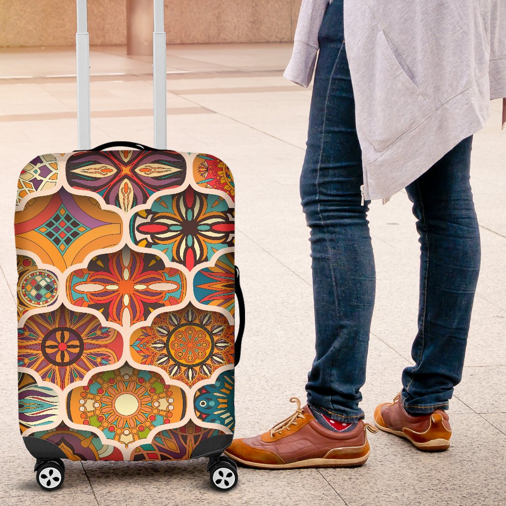 Mandala Mosaic Themed Design Print Luggage Cover Protector