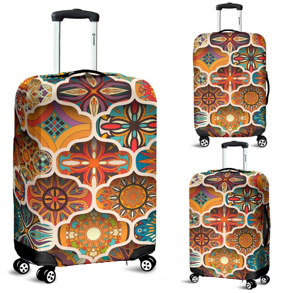 Mandala Mosaic Themed Design Print Luggage Cover Protector