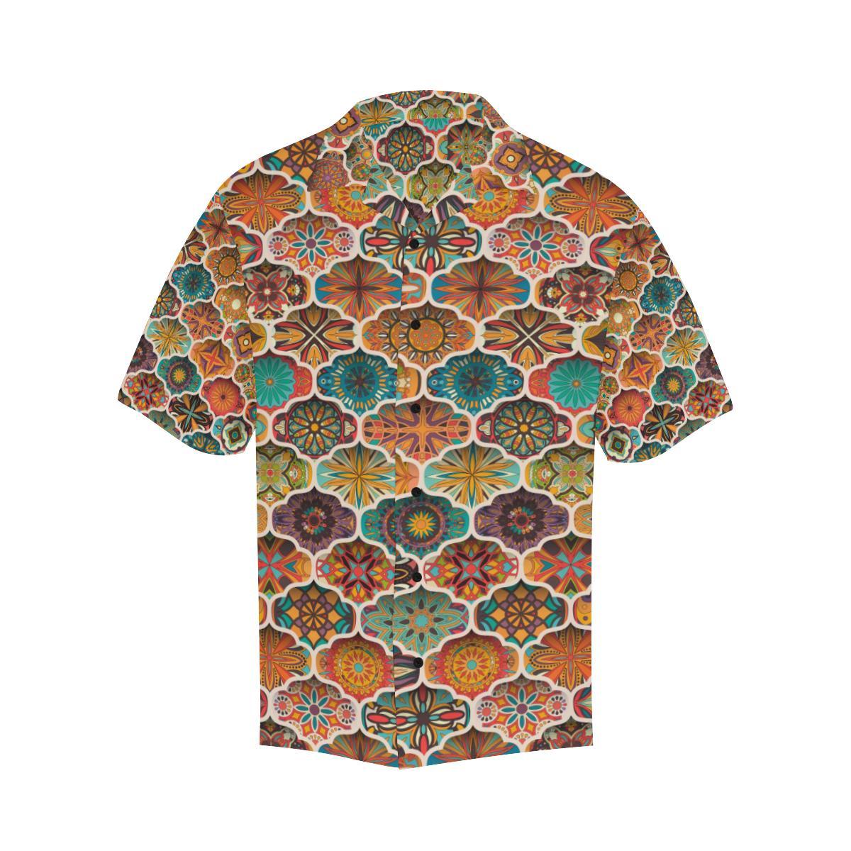Mandala Mosaic Themed Design Print Men Aloha Hawaiian Shirt