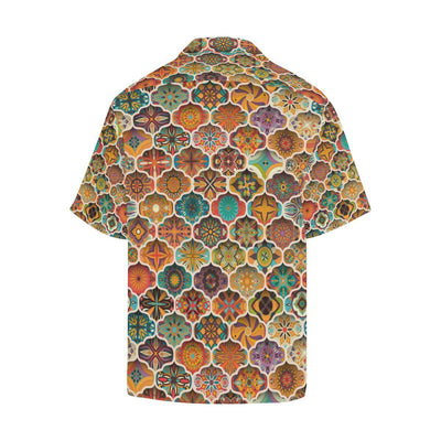 Mandala Mosaic Themed Design Print Men Aloha Hawaiian Shirt