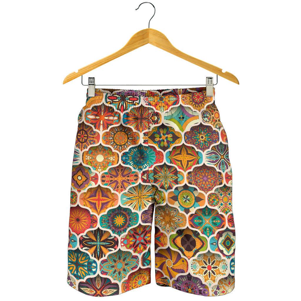Mandala Mosaic Themed Design Print Mens Shorts-JTAMIGO.COM