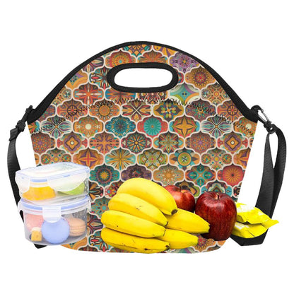 Mandala Mosaic Themed Design Print Neoprene Lunch Bag (Model 1669)(Large)-JTAMIGO.COM