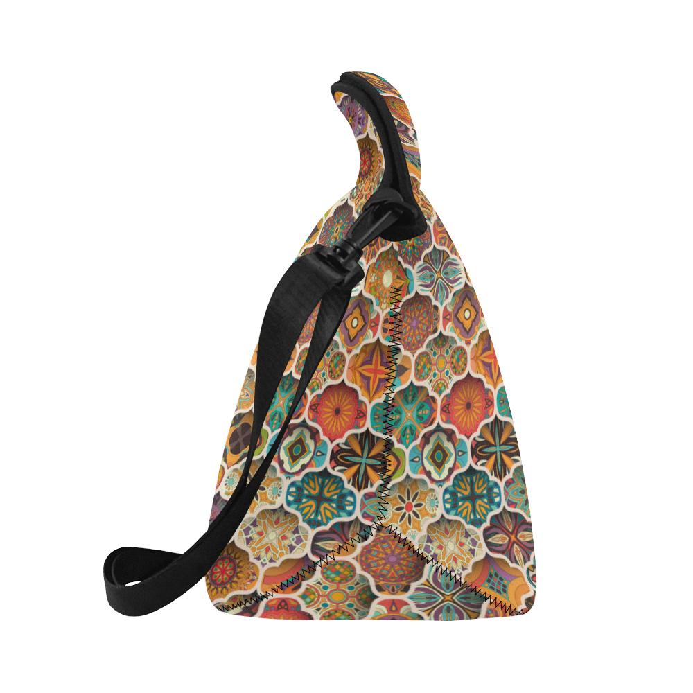 Mandala Mosaic Themed Design Print Neoprene Lunch Bag (Model 1669)(Large)-JTAMIGO.COM