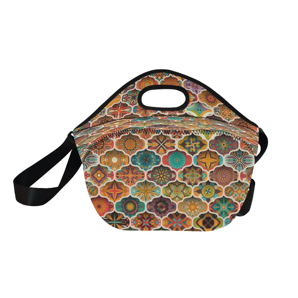 Mandala Mosaic Themed Design Print Neoprene Lunch Bag (Model 1669)(Large)-JTAMIGO.COM