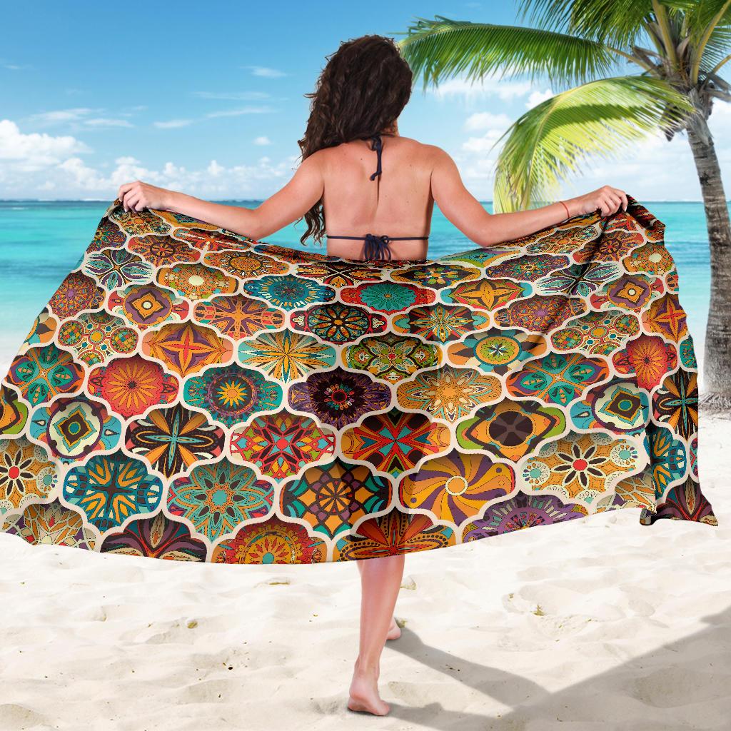 Mandala Mosaic Themed Design Print Sarong Pareo Wrap
