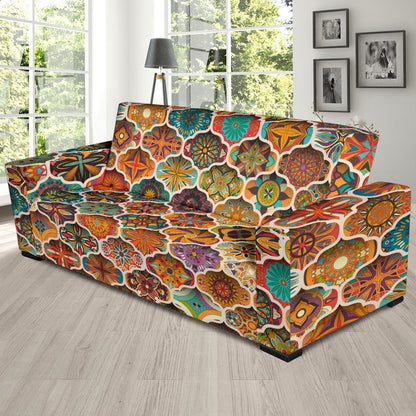 Mandala Mosaic Themed Design Print Sofa Slipcover-JTAMIGO.COM