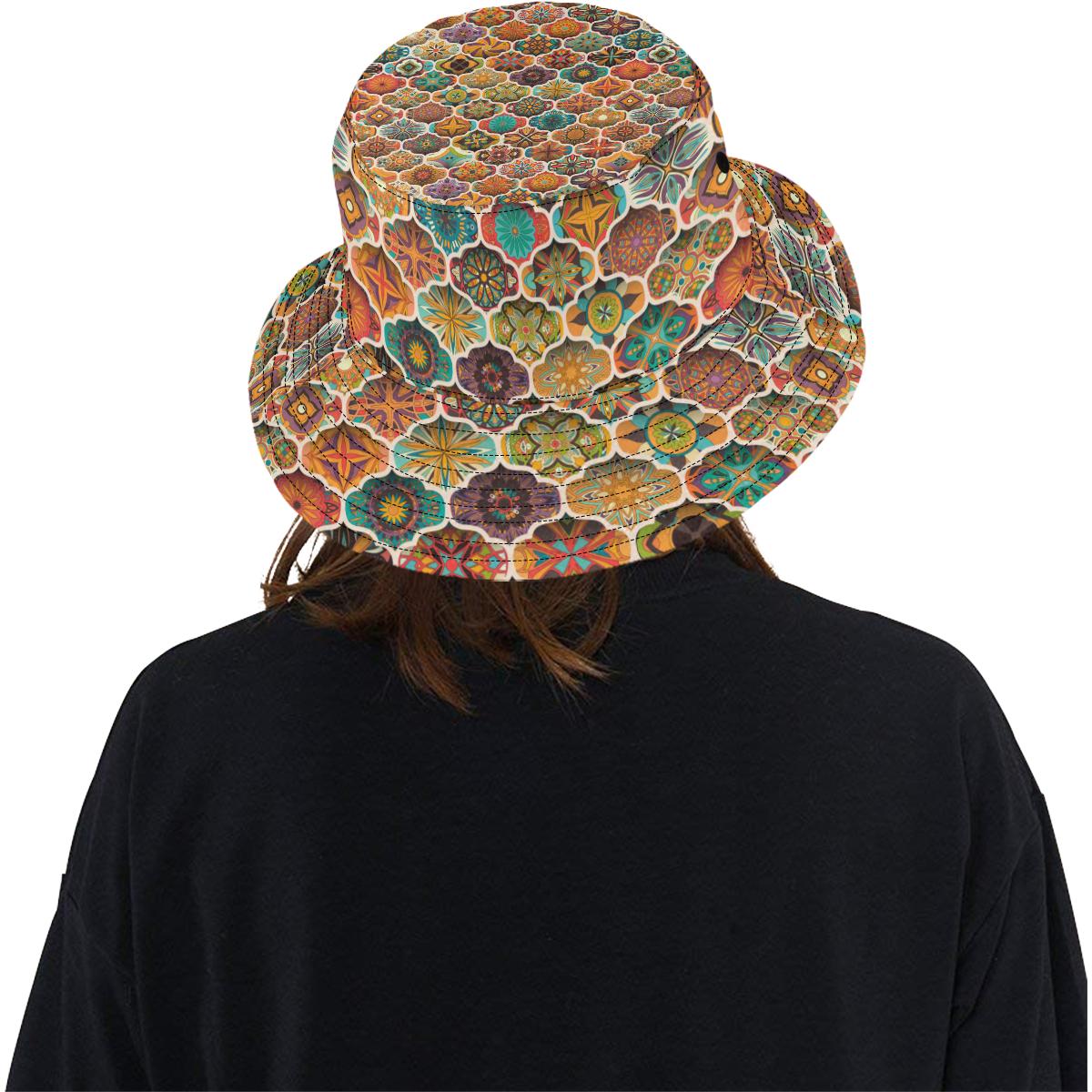 Mandala Mosaic Themed Design Print Unisex Bucket Hat