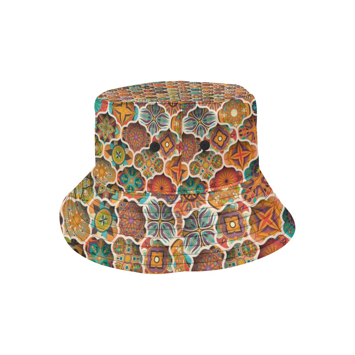 Mandala Mosaic Themed Design Print Unisex Bucket Hat