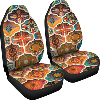 Mandala Mosaic Themed Design Print Universal Fit Car Seat Covers