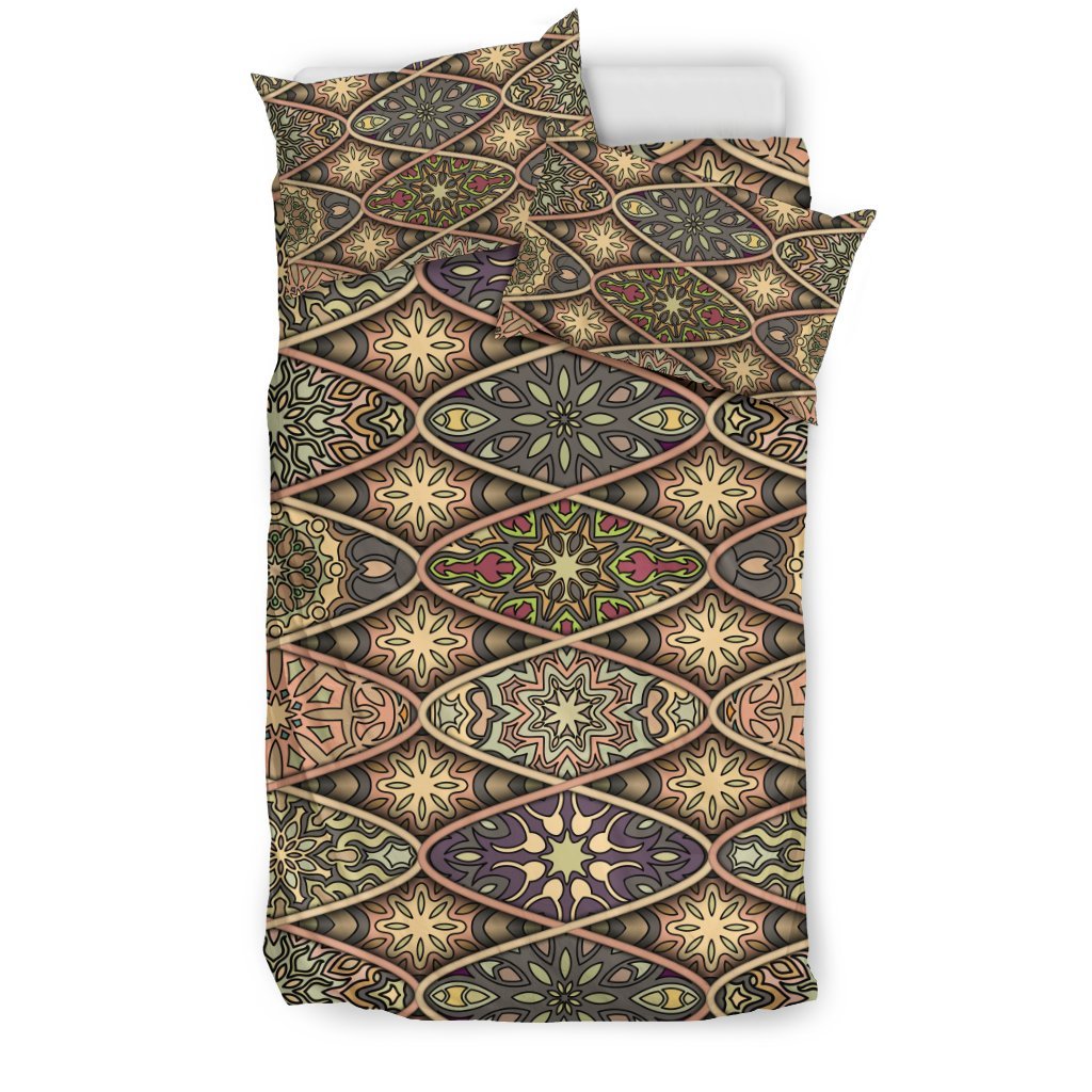 Mandala Motif Themed Design Print Duvet Cover Bedding Set
