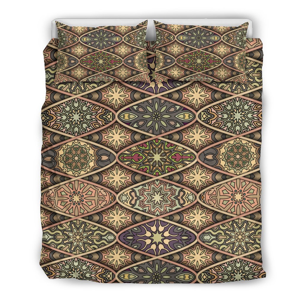 Mandala Motif Themed Design Print Duvet Cover Bedding Set