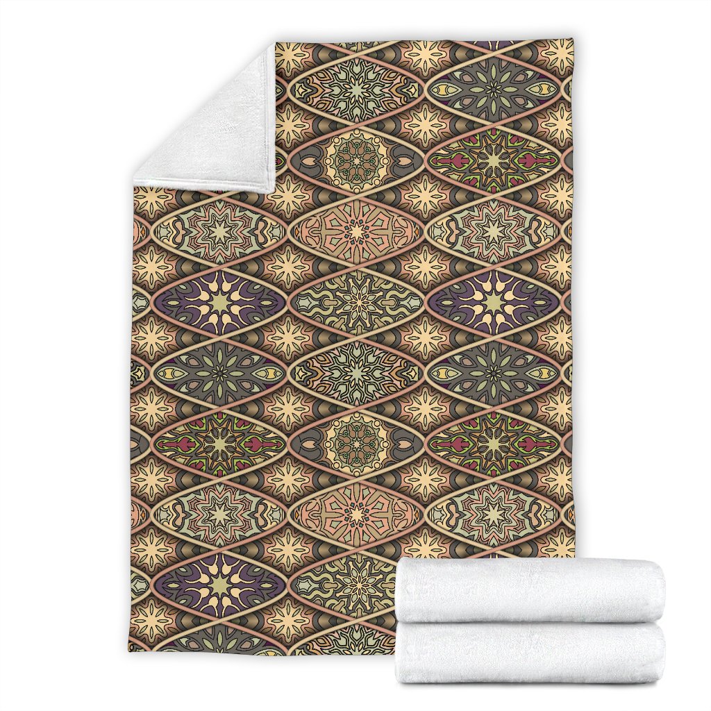 Mandala Motif Themed Design Print Fleece Blanket
