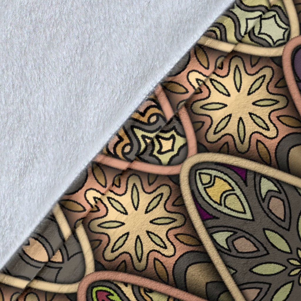 Mandala Motif Themed Design Print Fleece Blanket