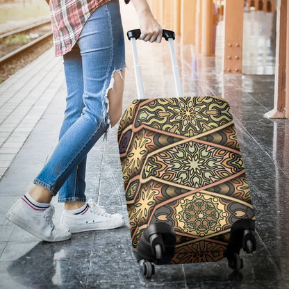 Mandala Motif Themed Design Print Luggage Cover Protector