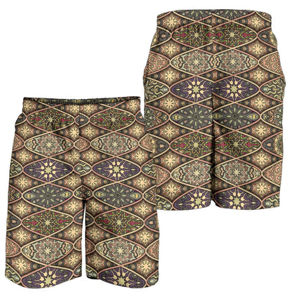 Mandala Motif Themed Design Print Mens Shorts-JTAMIGO.COM