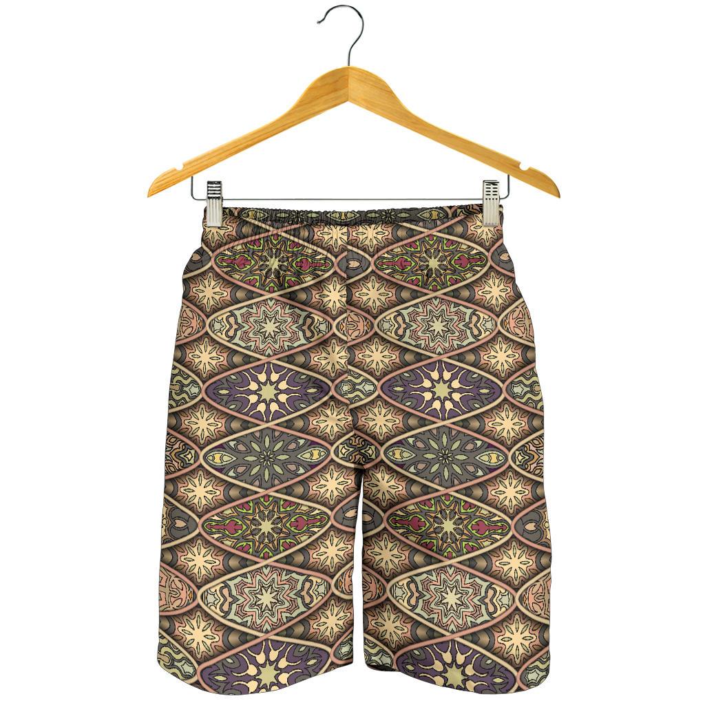 Mandala Motif Themed Design Print Mens Shorts-JTAMIGO.COM