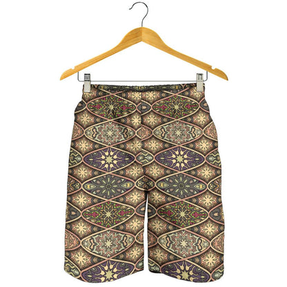 Mandala Motif Themed Design Print Mens Shorts-JTAMIGO.COM